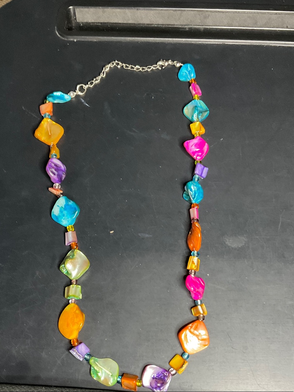 Colorful Multicolor Shell Bead Necklace - Vibrant Summer Jewelry